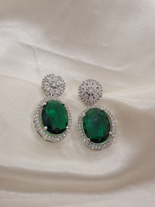 Alina emerald green dangler earrings