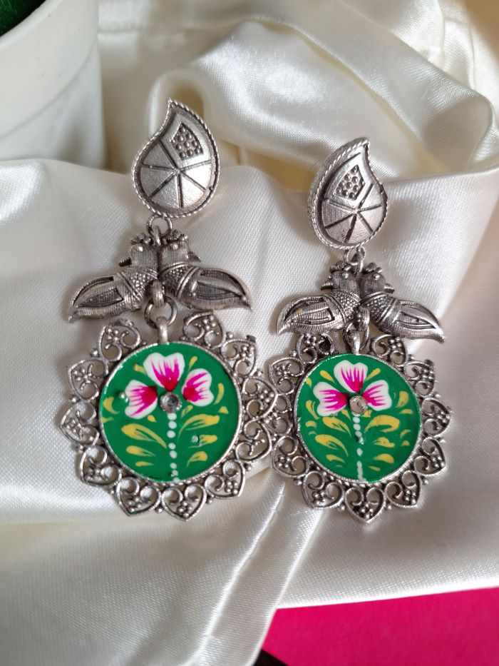 Ayanti green dangler earrings