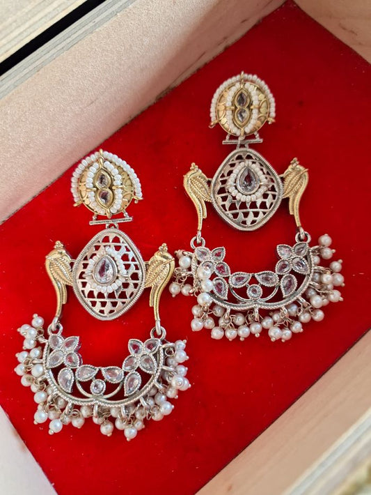 Barisha White Dangler earrings
