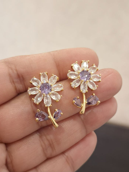 Breezy purple stud earrings