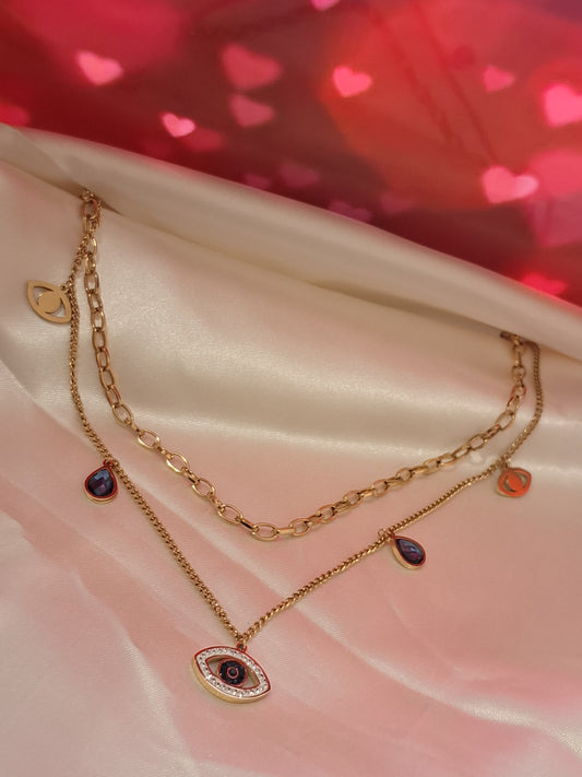 Dennis anti-tarnish evil eye chain