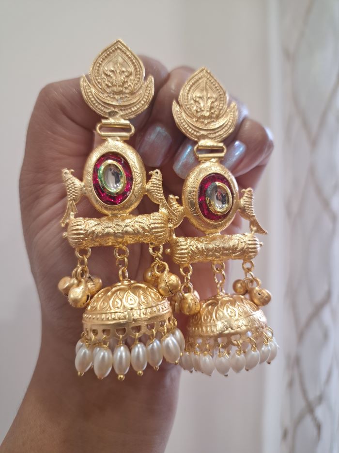 Jaspreet red jhumkas