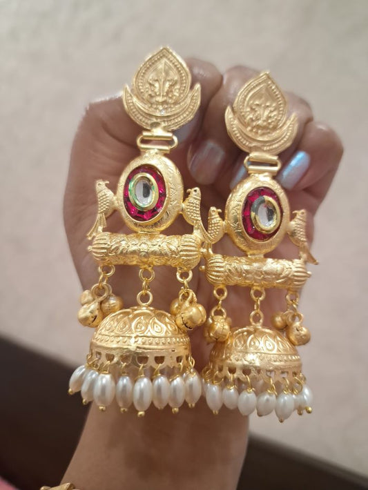 Jaspreet red jhumkas