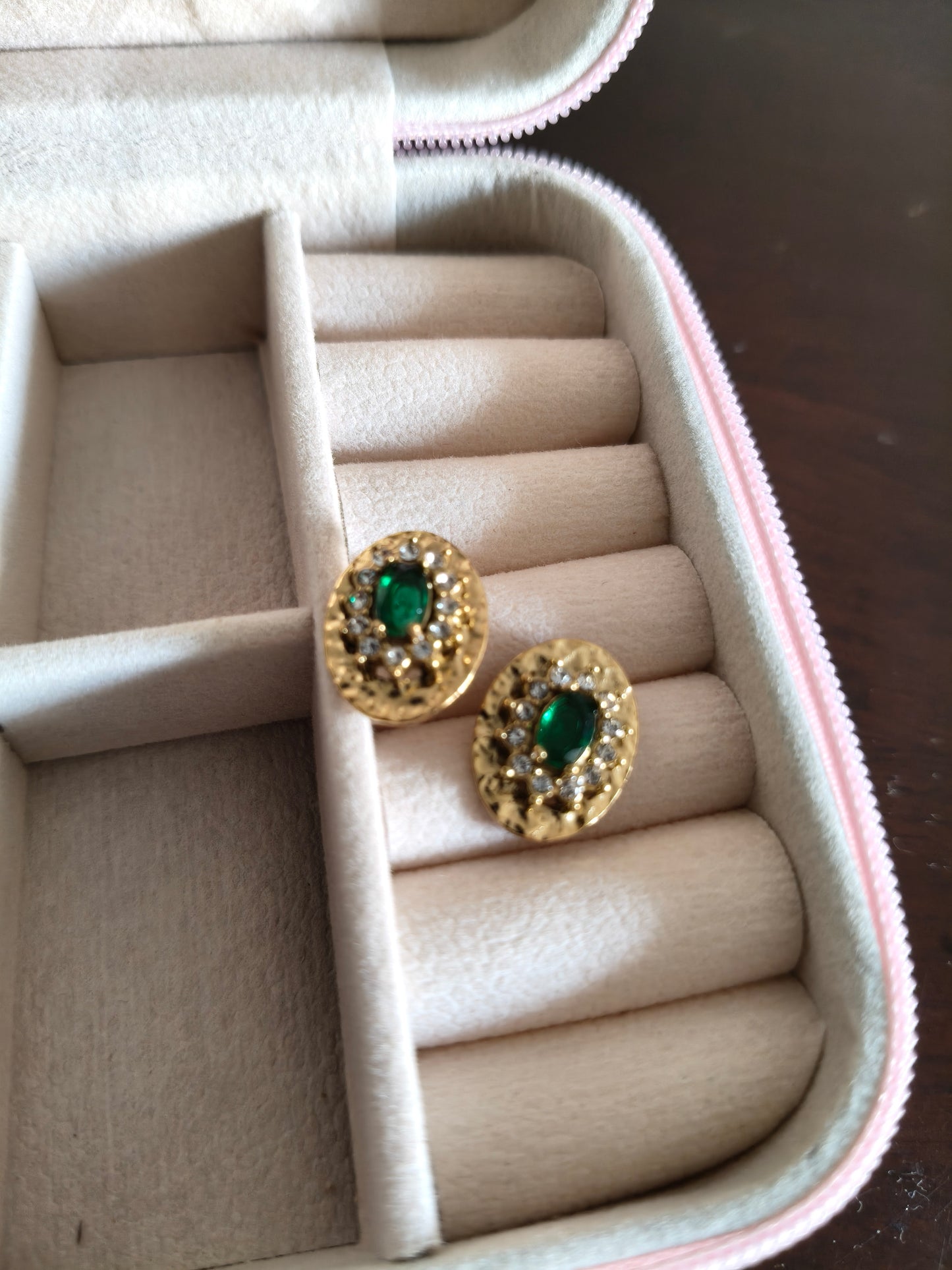 Jemimah emerald green stud earrings