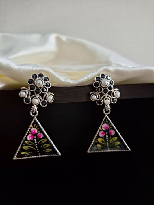 Jugni black dangler earrings