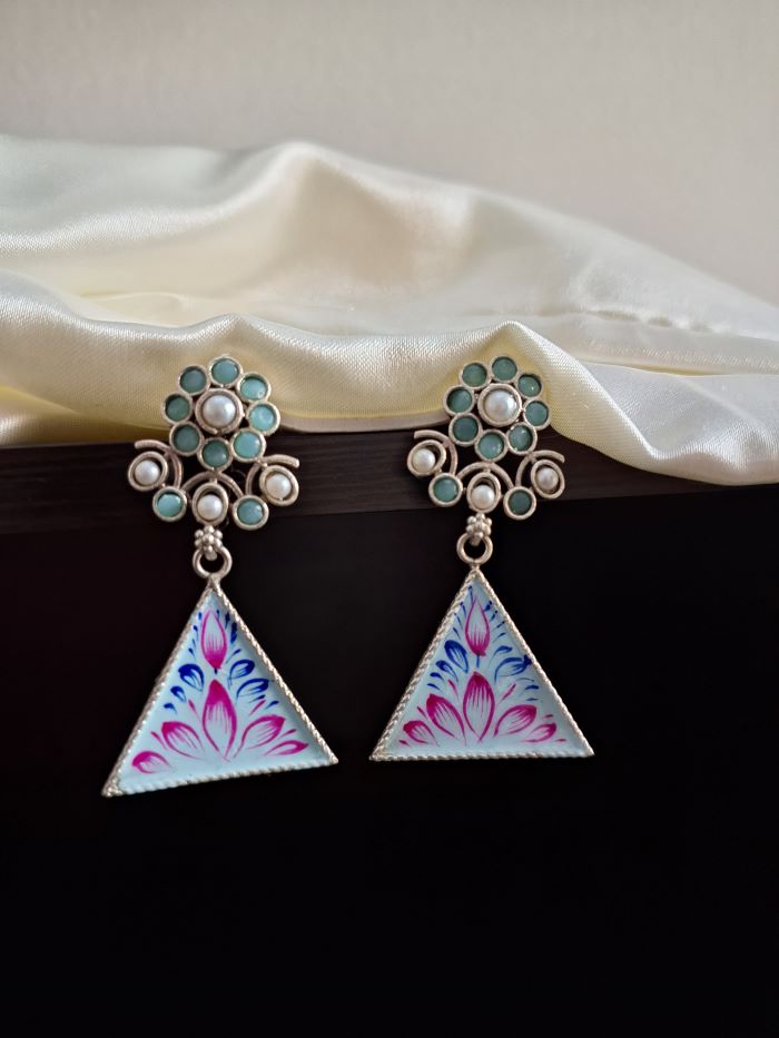 Jugni Sky Blue dangler earrings