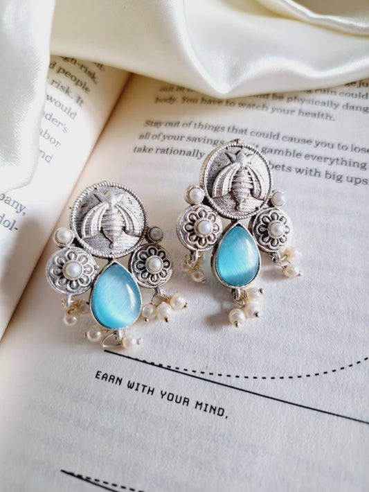 Karma Sky blue stud earrings