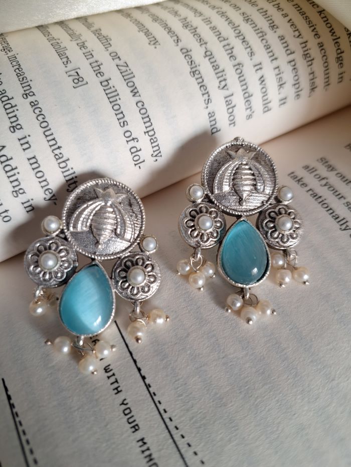 Karma Sky blue stud earrings