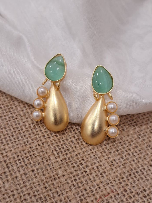 Madiha mint green studs earrings.