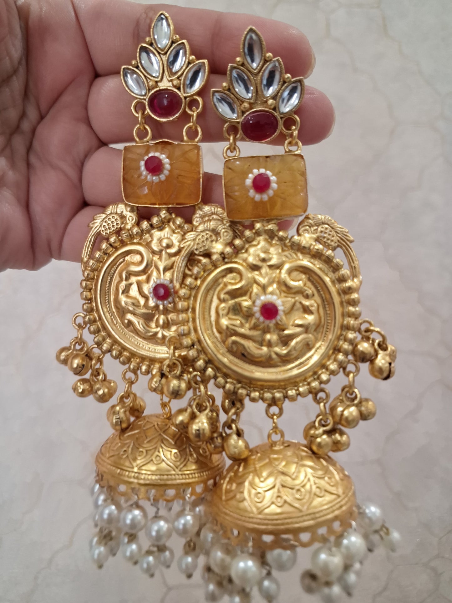 Mamta peach earrings