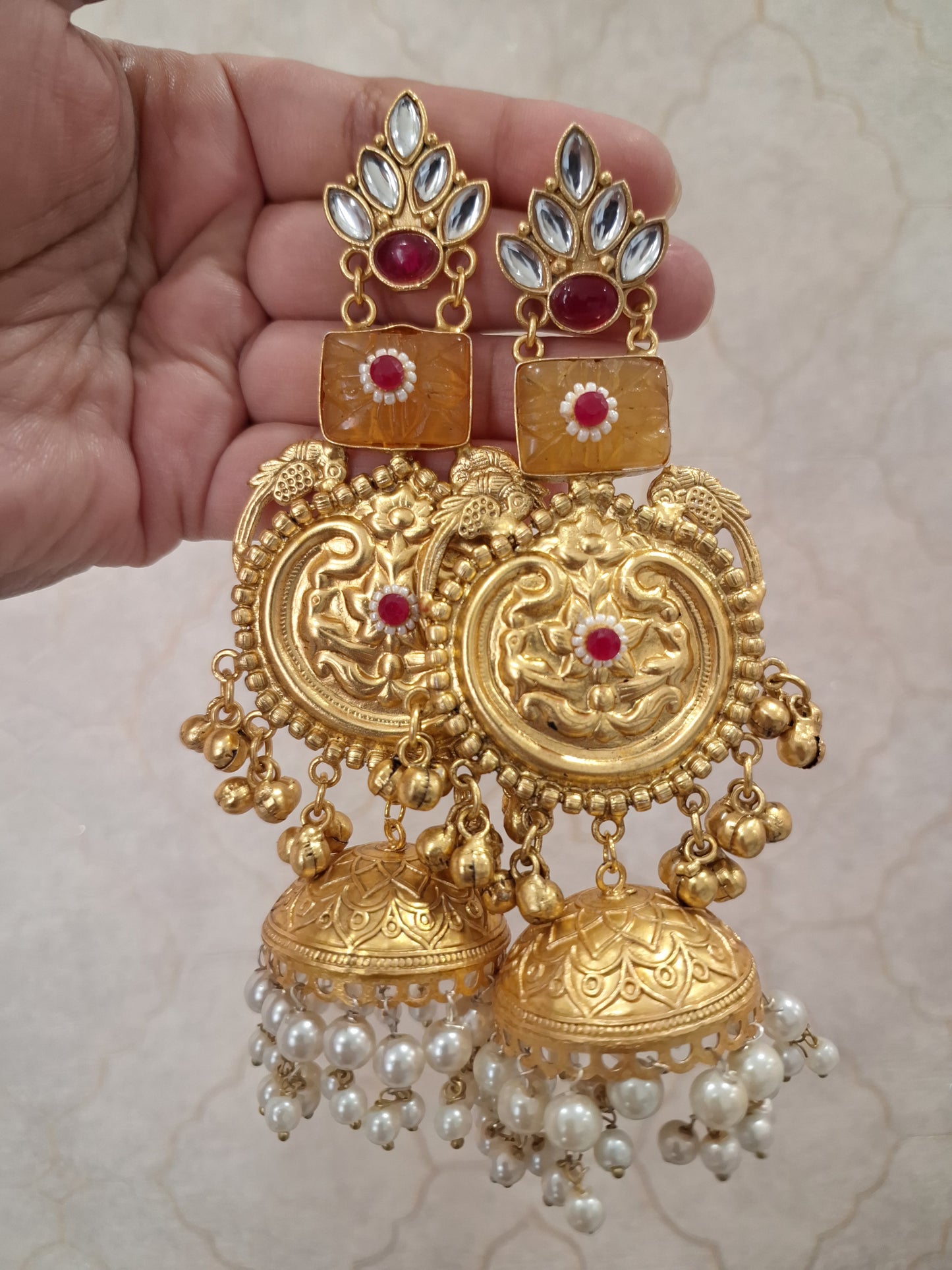 Mamta peach earrings
