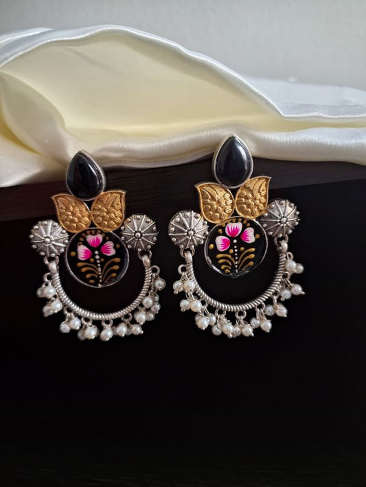 Masoom black chandbali earrings