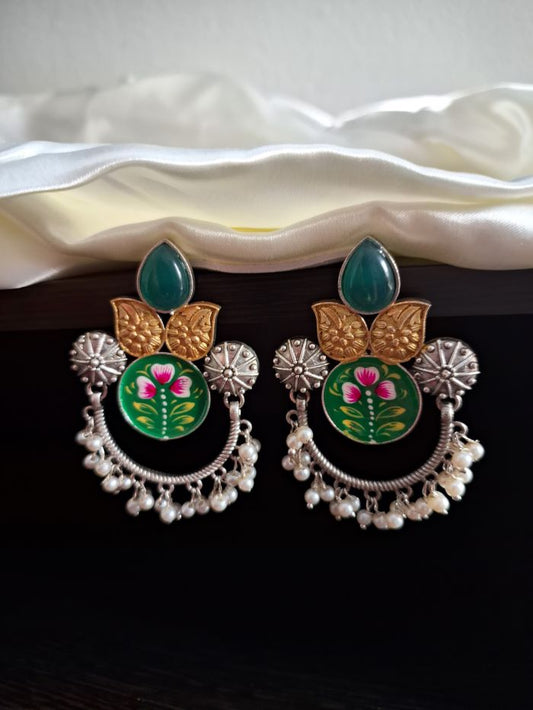 Masoom Green Chandbali earrings