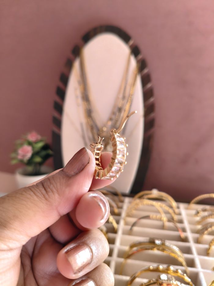 Misha anti-tarnish hoops earrings