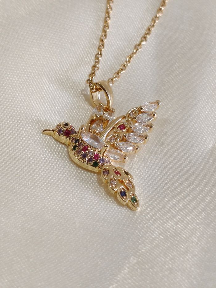 Panama anti-tarnish bird pendant chain