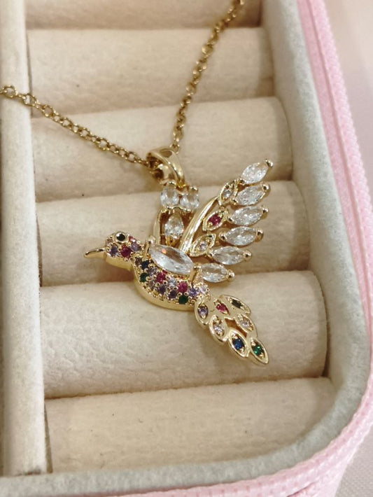 Panama anti-tarnish bird pendant chain