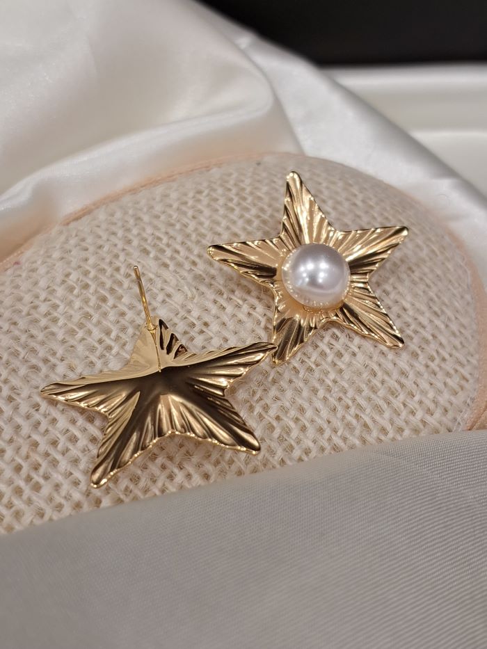 Paris star shaped anti-tarnish studs earrings