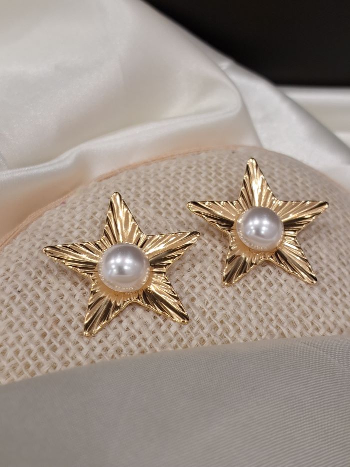 Paris star shaped anti-tarnish studs earrings