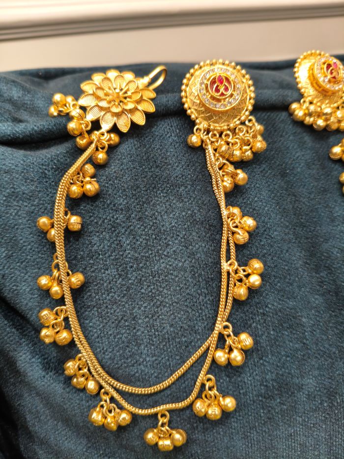 Risha gold-plated kashmiri earrings
