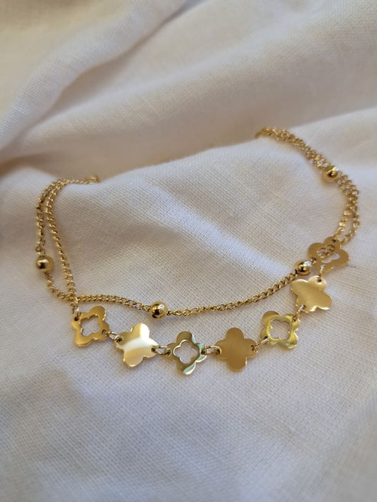 Roz anti-tarnish clover chain bracelet