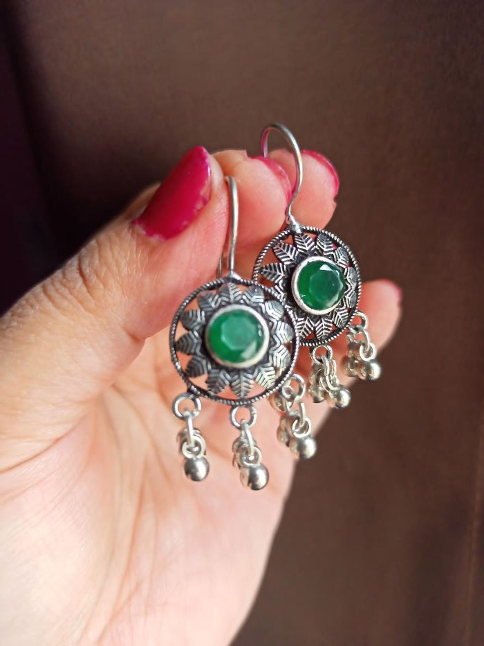 Saba green hook earrings