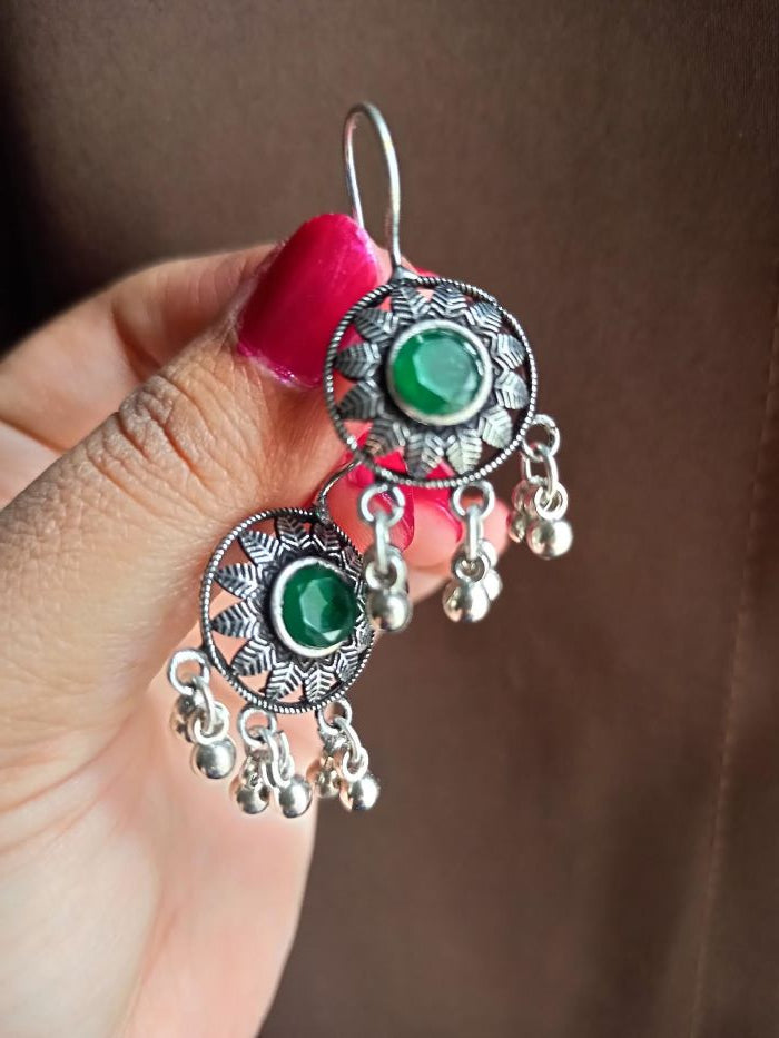 Saba green hook earrings