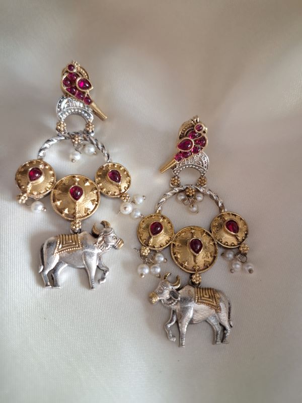 Samairaa pink nandi earrings