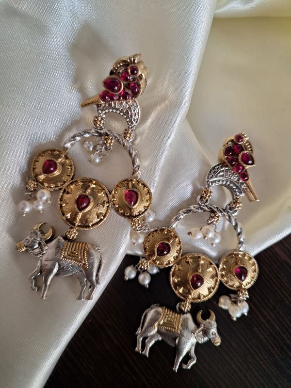 Samairaa pink nandi earrings
