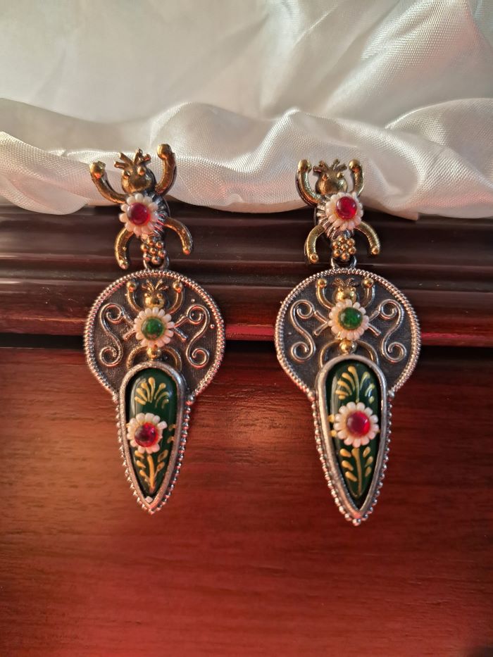 Sandhya Green drop earrings