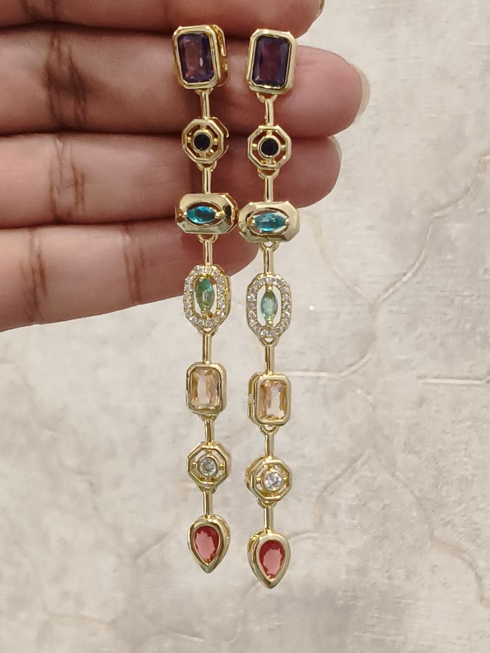 Serona anti-tarnish multi-colour earrings