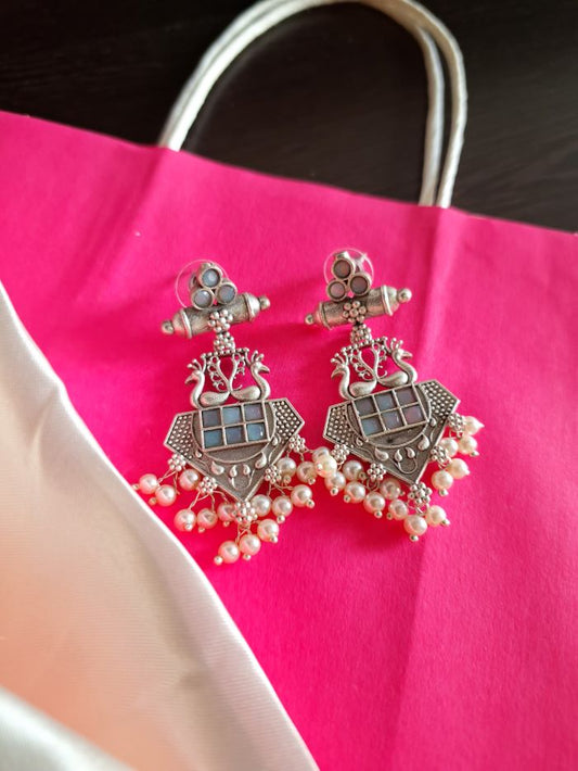 Shloka sky blue dangler earrings