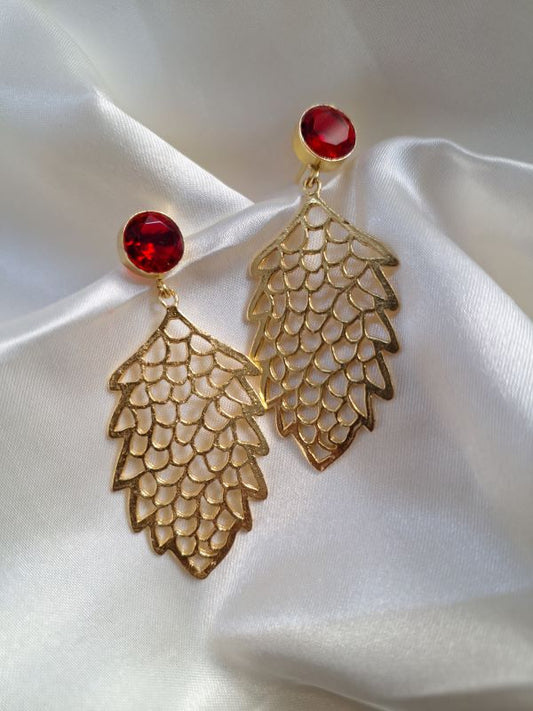 Suzane Golden Danglers - Red