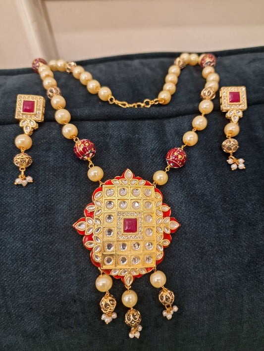 Tara red jewellery set