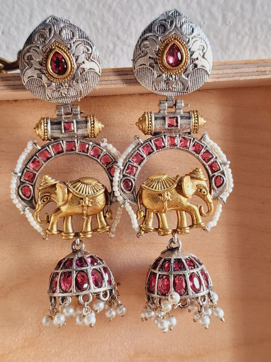 Taruni pink jhumki earrings
