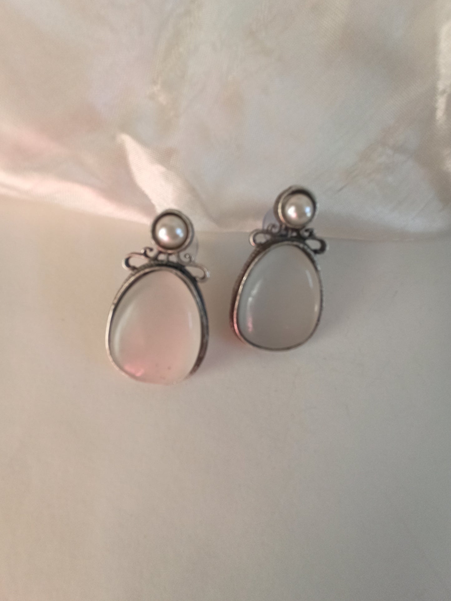 Tracy White Studs Earrings