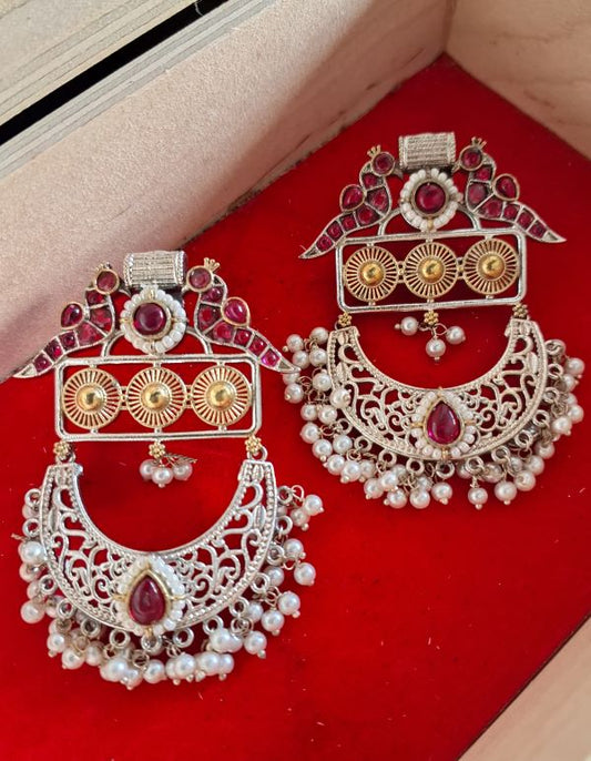 Vamilka pink chandbali danglers